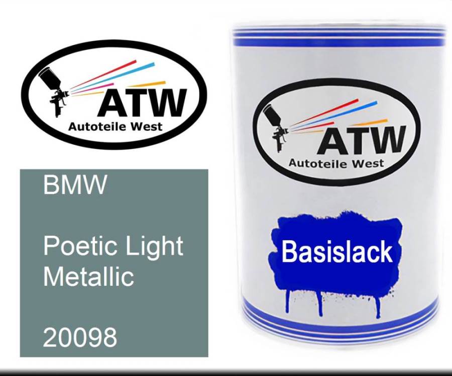 BMW, Poetic Light Metallic, 20098: 500ml Lackdose, von ATW Autoteile West.